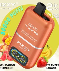 Fizzy Twins 50K Puffs Dual Flavors Disposable Vape Wholesale peach mango